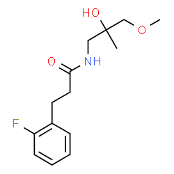 ChemSpider 2D Image | 3-(2-Fluorophenyl)-N-(2-hydroxy-3-methoxy-2-methylpropyl)propanamide | C14H20FNO3