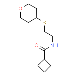 ChemSpider 2D Image | N-[2-(Tetrahydro-2H-pyran-4-ylsulfanyl)ethyl]cyclobutanecarboxamide | C12H21NO2S