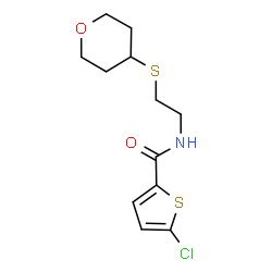 ChemSpider 2D Image | 5-Chloro-N-[2-(tetrahydro-2H-pyran-4-ylsulfanyl)ethyl]-2-thiophenecarboxamide | C12H16ClNO2S2