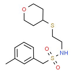 ChemSpider 2D Image | 1-(3-Methylphenyl)-N-[2-(tetrahydro-2H-pyran-4-ylsulfanyl)ethyl]methanesulfonamide | C15H23NO3S2