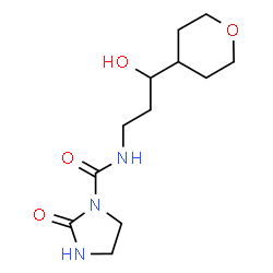 ChemSpider 2D Image | N-[3-Hydroxy-3-(tetrahydro-2H-pyran-4-yl)propyl]-2-oxo-1-imidazolidinecarboxamide | C12H21N3O4