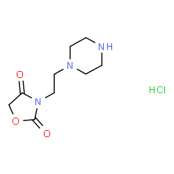 ChemSpider 2D Image | 3-[2-(1-Piperazinyl)ethyl]-1,3-oxazolidine-2,4-dione hydrochloride (1:1) | C9H16ClN3O3