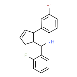 ChemSpider 2D Image | 8-Bromo-4-(2-fluorophenyl)-3a,4,5,9b-tetrahydro-3H-cyclopenta[c]quinoline | C18H15BrFN