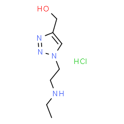 ChemSpider 2D Image | {1-[2-(Ethylamino)ethyl]-1H-1,2,3-triazol-4-yl}methanol hydrochloride (1:1) | C7H15ClN4O