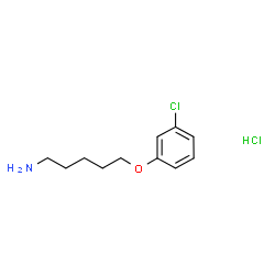 ChemSpider 2D Image | 5-(3-Chlorophenoxy)-1-pentanamine hydrochloride (1:1) | C11H17Cl2NO
