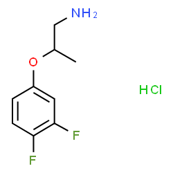 ChemSpider 2D Image | 2-(3,4-Difluorophenoxy)-1-propanamine hydrochloride (1:1) | C9H12ClF2NO