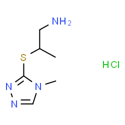 ChemSpider 2D Image | 2-[(4-Methyl-4H-1,2,4-triazol-3-yl)sulfanyl]-1-propanamine hydrochloride (1:1) | C6H13ClN4S