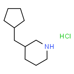 ChemSpider 2D Image | 3-(Cyclopentylmethyl)piperidine hydrochloride (1:1) | C11H22ClN