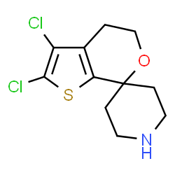 ChemSpider 2D Image | 2',3'-Dichloro-4',5'-dihydrospiro[piperidine-4,7'-thieno[2,3-c]pyran] | C11H13Cl2NOS