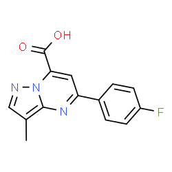ChemSpider 2D Image | 5-(4-Fluorophenyl)-3-methylpyrazolo[1,5-a]pyrimidine-7-carboxylic acid | C14H10FN3O2
