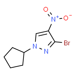 ChemSpider 2D Image | 3-Bromo-1-cyclopentyl-4-nitro-1H-pyrazole | C8H10BrN3O2