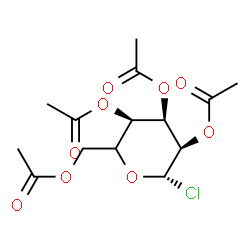 ChemSpider 2D Image | (5xi)-2,3,4,6-Tetra-O-acetyl-beta-D-ribo-hexopyranosyl chloride | C14H19ClO9