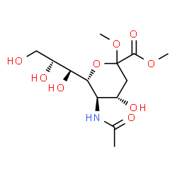 ChemSpider 2D Image | Dimethyl (6R)-5-acetamido-3,5-dideoxy-6-[(1R,2R)-1,2,3-trihydroxypropyl]-L-threo-hex-2-ulopyranosidonate | C13H23NO9
