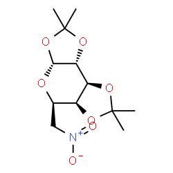 ChemSpider 2D Image | (3aR,5R,5aS,8aS,8bR)-2,2,7,7-Tetramethyl-5-(nitromethyl)tetrahydro-3aH-bis[1,3]dioxolo[4,5-b:4',5'-d]pyran | C12H19NO7