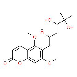 ChemSpider 2D Image | 5,7-Dimethoxy-6-(2,4,5-trihydroxy-5-methylhexyl)-2H-chromen-2-one | C18H24O7