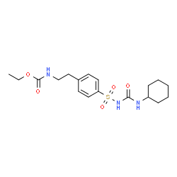 ChemSpider 2D Image | ETHYL (2-(4-((CYCLOHEXYLCARBAMOYL)SULFAMOYL)PHENYL)ETHYL)CARBAMATE | C18H27N3O5S