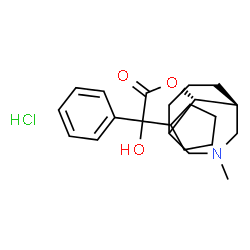 ChemSpider 2D Image | (1S,9R)-3-Methyl-3-azabicyclo[3.3.1]non-9-yl cyclopentyl(hydroxy)phenylacetate hydrochloride (1:1) | C22H32ClNO3