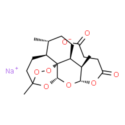ChemSpider 2D Image | Sodium 4-oxo-4-{[(4S,5R,8S,9R,10S,12R,13R)-1,5,9-trimethyl-11,14,15,16-tetraoxatetracyclo[10.3.1.0~4,13~.0~8,13~]hexadec-10-yl]oxy}butanoate | C19H27NaO8