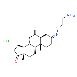 ChemSpider 2D Image | (3Z,5alpha)-3-[(2-Aminoethoxy)imino]androstane-6,17-dione hydrochloride (1:1) | C21H33ClN2O3
