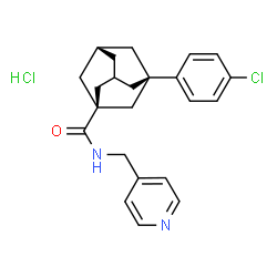 ChemSpider 2D Image | (1S,3R,5S)-3-(4-Chlorophenyl)-N-(4-pyridinylmethyl)-1-adamantanecarboxamide hydrochloride (1:1) | C23H26Cl2N2O