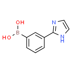 ChemSpider 2D Image | (3-(1H-Imidazol-2-yl)phenyl)boronic acid | C9H9BN2O2