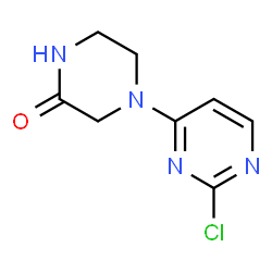 ChemSpider 2D Image | 4-(2-Chloro-4-pyrimidinyl)-2-piperazinone | C8H9ClN4O