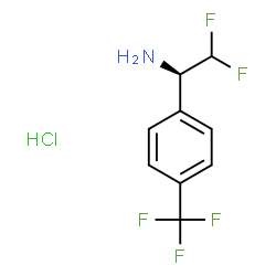 ChemSpider 2D Image | (1R)-2,2-Difluoro-1-[4-(trifluoromethyl)phenyl]ethanamine hydrochloride (1:1) | C9H9ClF5N