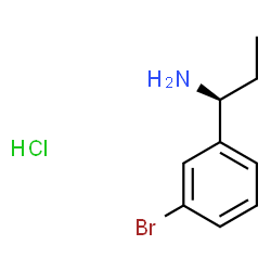 ChemSpider 2D Image | (1S)-1-(3-Bromophenyl)-1-propanamine hydrochloride (1:1) | C9H13BrClN