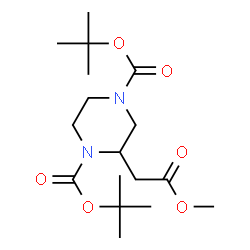ChemSpider 2D Image | METHYL 1,4-DI-BOC-PIPERAZINE-2-ACETATE | C17H30N2O6