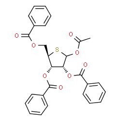 ChemSpider 2D Image | 1-O-Acetyl-2,3,5-tri-O-benzoyl-4-thio-D-ribofuranose | C28H24O8S