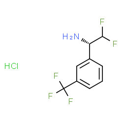 ChemSpider 2D Image | (1S)-2,2-Difluoro-1-[3-(trifluoromethyl)phenyl]ethanamine hydrochloride (1:1) | C9H9ClF5N