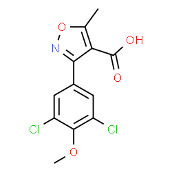 ChemSpider 2D Image | 3-(3,5-Dichloro-4-methoxyphenyl)-5-methyl-1,2-oxazole-4-carboxylic acid | C12H9Cl2NO4