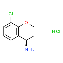 ChemSpider 2D Image | (4R)-8-Chloro-4-chromanamine hydrochloride (1:1) | C9H11Cl2NO