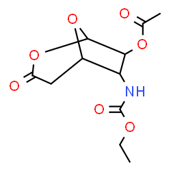 ChemSpider 2D Image | 6-[(Ethoxycarbonyl)amino]-3-oxo-2,8-dioxabicyclo[3.2.1]oct-7-yl acetate | C11H15NO7