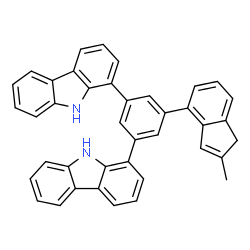 ChemSpider 2D Image | 1,1'-[5-(2-Methyl-1H-inden-4-yl)-1,3-phenylene]bis(9H-carbazole) | C40H28N2