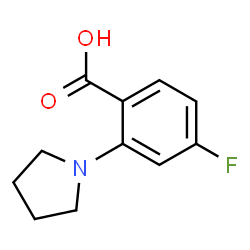 ChemSpider 2D Image | 4-Fluoro-2-(1-pyrrolidinyl)benzoic acid | C11H12FNO2