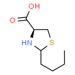 ChemSpider 2D Image | (4S)-2-Butyl-1,3-thiazolidine-4-carboxylic acid | C8H15NO2S