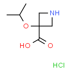 ChemSpider 2D Image | 3-(propan-2-yloxy)azetidine-3-carboxylic acid hydrochloride | C7H14ClNO3