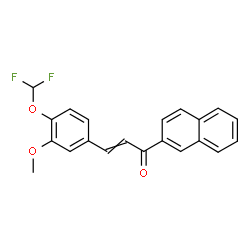 ChemSpider 2D Image | 3-[4-(Difluoromethoxy)-3-methoxyphenyl]-1-(2-naphthyl)-2-propen-1-one | C21H16F2O3