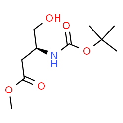 ChemSpider 2D Image | methyl (3S)-3-{[(tert-butoxy)carbonyl]amino}-4-hydroxybutanoate | C10H19NO5