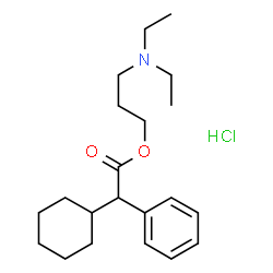 ChemSpider 2D Image | 3-(Diethylamino)propyl cyclohexyl(phenyl)acetate hydrochloride (1:1) | C21H34ClNO2