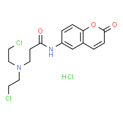 ChemSpider 2D Image | N~3~,N~3~-Bis(2-chloroethyl)-N-(2-oxo-2H-chromen-6-yl)-beta-alaninamide hydrochloride (1:1) | C16H19Cl3N2O3