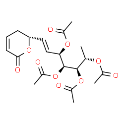 ChemSpider 2D Image | (1E,3R,4S,5R,6S)-1-[(2R)-6-Oxo-3,6-dihydro-2H-pyran-2-yl]-1-heptene-3,4,5,6-tetrayl tetraacetate | C20H26O10