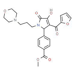 ChemSpider 2D Image | Methyl 4-{3-(2-furoyl)-4-hydroxy-1-[3-(4-morpholinyl)propyl]-5-oxo-2,5-dihydro-1H-pyrrol-2-yl}benzoate | C24H26N2O7