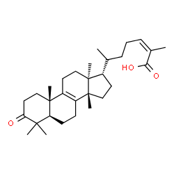 ChemSpider 2D Image | (13alpha,14beta,17alpha,20S,24Z)-3-Oxolanosta-8,24-dien-26-oic acid | C30H46O3