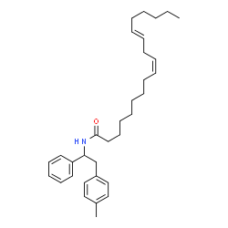 ChemSpider 2D Image | (9Z,12E)-N-[2-(4-Methylphenyl)-1-phenylethyl]-9,12-octadecadienamide | C33H47NO