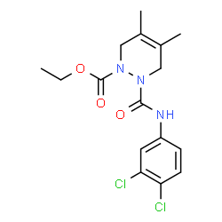 ChemSpider 2D Image | Ethyl 2-[(3,4-dichlorophenyl)carbamoyl]-4,5-dimethyl-3,6-dihydro-1(2H)-pyridazinecarboxylate | C16H19Cl2N3O3