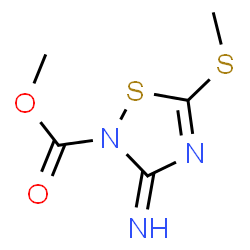 ChemSpider 2D Image | Methyl 3-imino-5-(methylsulfanyl)-1,2,4-thiadiazole-2(3H)-carboxylate | C5H7N3O2S2