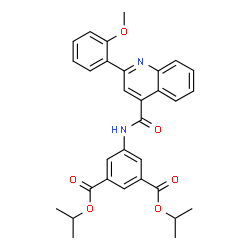 ChemSpider 2D Image | Diisopropyl 5-({[2-(2-methoxyphenyl)-4-quinolinyl]carbonyl}amino)isophthalate | C31H30N2O6