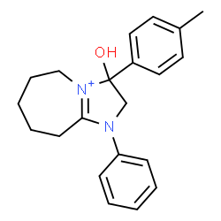 ChemSpider 2D Image | 3H-imidazo[1,2-a]azepinium, 2,5,6,7,8,9-hexahydro-3-hydroxy-3-(4-methylphenyl)-1-phenyl- | C21H25N2O